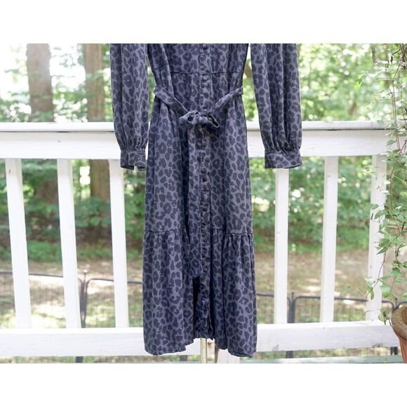 a new day Grey Leopard Button Up Long Sleeve Midi Dress - Picture 3 of 5